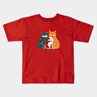 Three different cats Kids T-Shirt